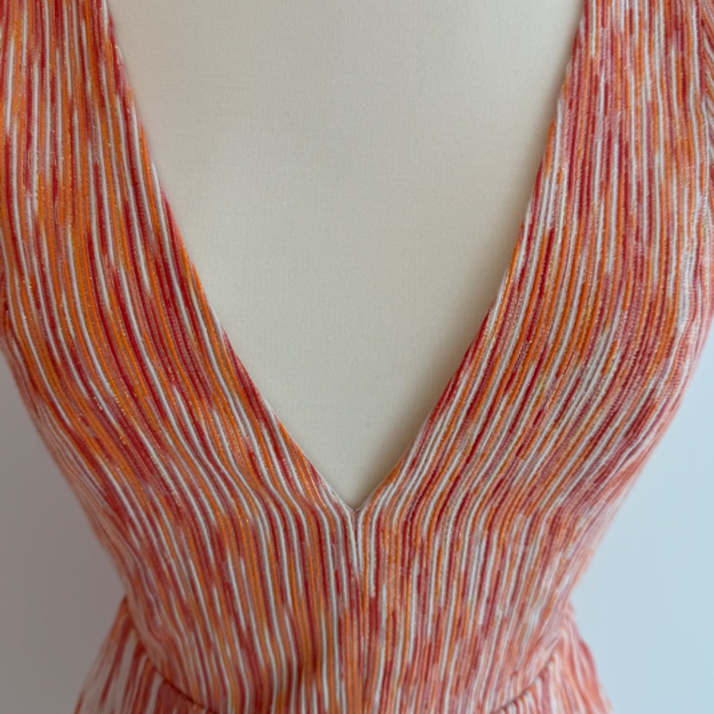 Alice + Olivia Deep Plunge Multi-color Mini Dress - Size 6 - Picture 10 of 13